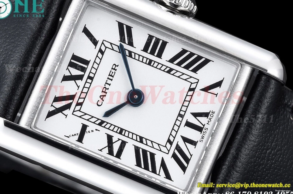 Tank Must Black Quartz On K11F dial White Leather Strap Small 0517